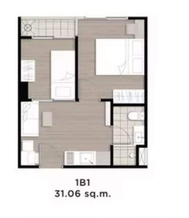 H2 METAL CONDO รามอินทรา 19-21 -ด่วนนน  1 ห้องนอนใหญ่ 1 ห้องนอนเล็ก ใกล้ตลาดลาดปลาเค้า รามอินทรา 19-21 ราคาดีเวอร์เพียง 1,790,000 บาท